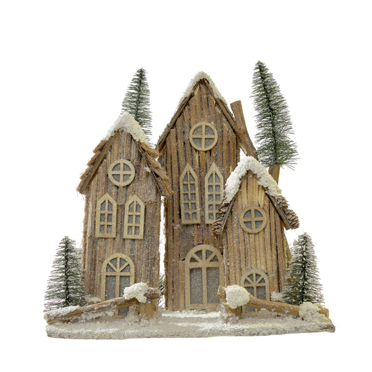 Casa de Madeira com luz